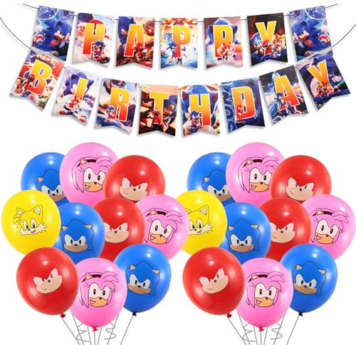 21Pcs Birthday Party Decoration Set, 1Pcs Happy Birthday Banner 20Pcs Latex Balloons Birthday Decorations, Party Latex Balloons For Kids Boys Girls Birthday Party Decoration
