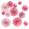 Paper Flowers Decorations, 12PCS Pink Decorations Classroom Decor Hanging Paper Flowers Fans for Birthdays Weddings Spring Tea Party Table Decoration