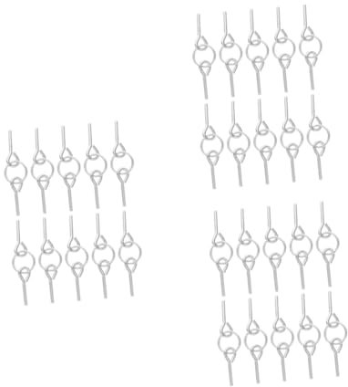 ULTECHNOVO 3 Ensembles Ensemble D'ongles Piquet De Fixation Piquet De Jardin Goupille De Connexion De Corde Anneau De Corde De Tente Avec Épingle Aluminium Silver 10 Pièces * 3