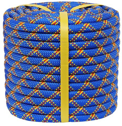 Double Braided Polyester Arborist Rigging Rope -1/2 inch x 200 feet - High Strength Climbing Rope for Tree Work, Camping, Halyard, Sailing (Blue)