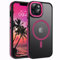 DOMAVER iPhone 13 Coque Magnétique iPhone 14 Case Translucide [Compatible avec MagSafe] avec Aimant Puissant pour iPhone 13/14, Etui Mate Antidérapante Anti-Rayures Housse Fin, Rose Fluo