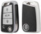 ontto Coque de clé de voiture compatible avec Audi A1 Sportback 30 35 40 TFSI S-Line 2019-2022, VW Passat Tiguan Golf 7 T-Cross Taigo Jetta Coque de clé en silicone TPU 3 boutons Cuir argenté