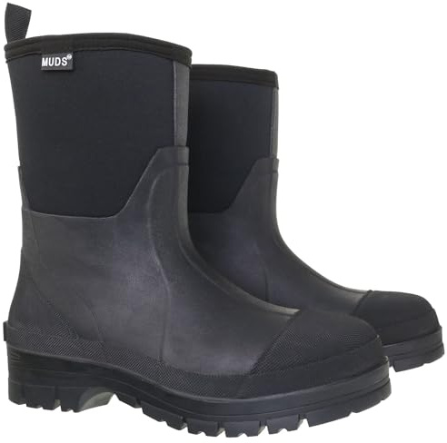 Muds Greenfield Short, Unisex Short Welly in Black