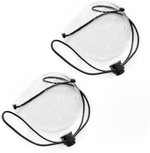 Lot de 2 cache-yeux après une chirurgie de la cataracte, avec sangle élastique étendue plus longue et plus large pour adultes, cache-œil transparent pour dormir après une chirurgie