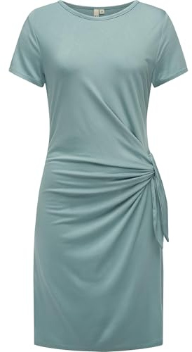 Ragwear Damen kurzes Sommerkleid Kurzarm Minikleid mit seitlichem Bindeband Knotta YOUMODO XS-XXL