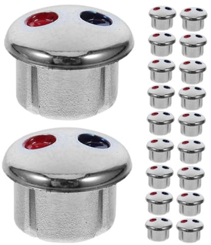 Mipcase 20pcs Faucet Cap Handle Buttons Hot Cold Water Markers Tool Parts Accessories for Kitchen Sink Tap Indices