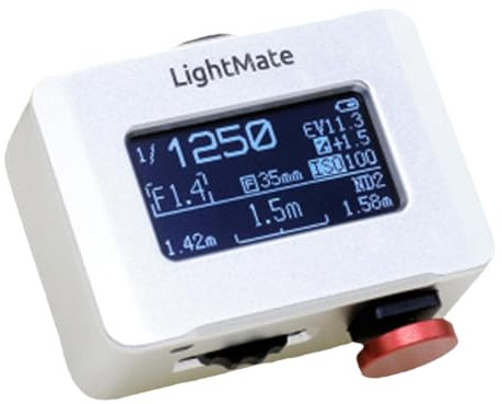 LightMate Lite 2R Light Meter, 30°FOV High Precision Ambient Light Digital Exposure Meter, 0.96in Large OLED Screen, Ultra-Compact 1.24oz, Rechargeable 20H Battery Life, for Film Leica Cameras, Sliver