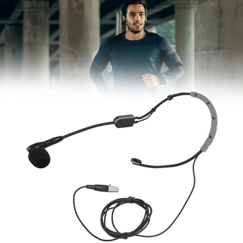 SustVita Fitness Headset -Kondensatormikrofon, bequemes Schweißmikrofon für Multi -Instrumentalisten, einschließlich Verriegelung auf die Windschutzscheibe (Grau)