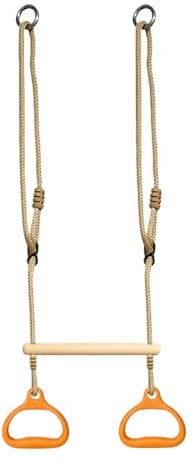 Trapeze Bar, Adjustable Swing Bar, Sturdy Gym Rings Playground Equipment, Stable Sensory Training Tool, Portable Setup for Indoor Outdoor Use, Backyard Fitness Fun for Kids Adults