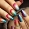 Shimmerz 24 pièces ongles pressés arc-en-ciel ombre faux ongles carrés moyens réutilisables printemps été autocollants