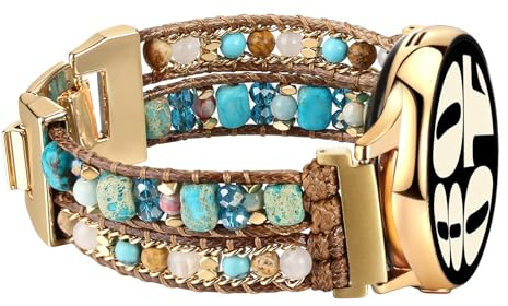 Wingoden Correa de reloj con cuentas de 20 mm compatible con Samsung Galaxy Watch 7/6/5/4/Active 2 correas de 40 mm 44 mm/Galaxy Watch 5 Pro Band/Watch 3 de 41 mm/Watch 4 Classic de 42 mm y 46 mm