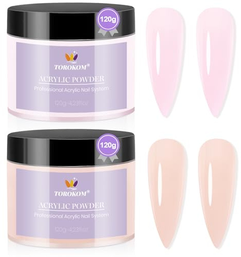 TOROKOM Acrylpulver Nude y Rosa 60 g, Acryl Nägel & DIY | Selbstnivellierendes Acryl, Starke Haftung & Lange Haltbarkeit, Ohne Lampe, Für Nagelverlängerung & Naturnagelverstärkung