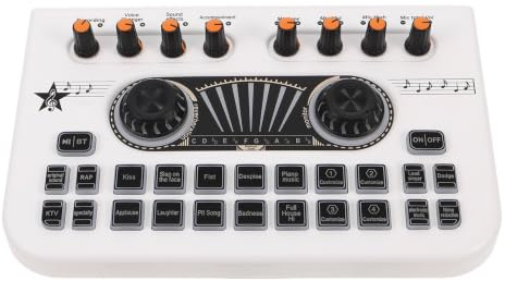 Stereo Soundmischer X3 Funk Digitales Mischpult Weiß | Karaoke, Sprachaufnahmen und Live Streaming, Metall Kunststoff Gehäuse, Presets zur Klangsteuerung
