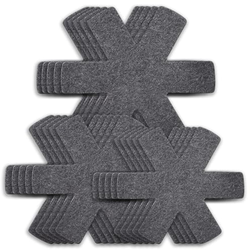 Pan Protectors, Set of 15 in Three Sizes, Pan Dividers and Separators for Stacking, Non-Slip Pot Protectors for Kitchen, Camping and RV Use, 38cm, 35cm, 26cm, 1mm Thick