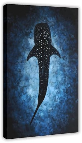 NLKQHTF Whale Shark Unterwasser-Poster, Leinwandposter, Wandkunst, Dekordruck, Bild Gemälde für Wohnzimmer, Schlafzimmer, Dekoration, 20 x 30 cm