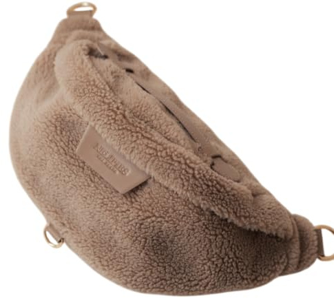 Nelipies The Brand Teddy Bauchtasche Crossbody Gürteltasche, Verstellbarer Gurt, Innentasche mit Reißverschluss, Fashion Statement-Piece (Braun)