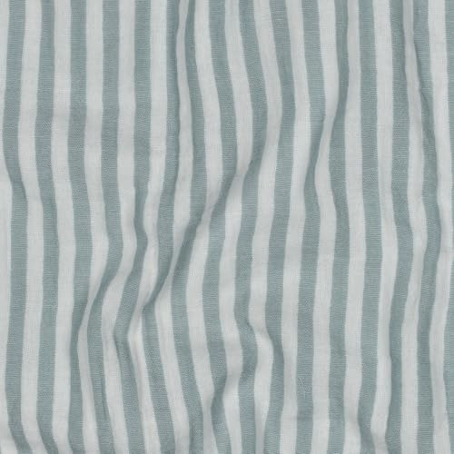 MAGAM-Stoffe Paul Musselin Mulltuch Kinder Baumwollstoff Oeko-Tex Meterware 50cm (Streifen grün)