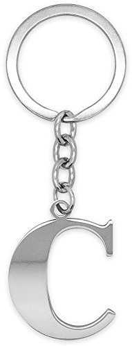 SoulCats® Porte-clés Lettre argenté A-Z reluire Initiale Trousseau de clés Acier affiné, Couleur: argenté, sélection: modèle C