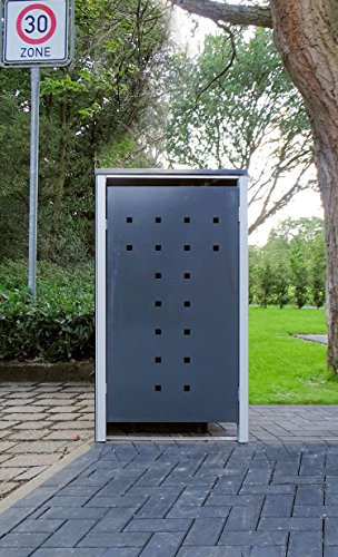 Srm-Design 1 Mülltonnenbox Modell No.7 Anthrazitgrau für 240 Liter Mülltonnen/witterungsbeständig durch Pulverbeschichtung/mit Klappdeckel und Fronttür