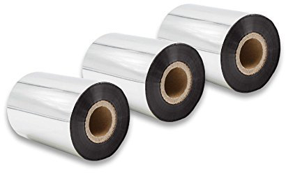 vhbw 3X Thermal Transfer Ribbon Compatible with Godex EZ-2200 Plus, EZ-2250i Printer Label Printer - Thermal Ribbon, 90 mm x 300 m, Black.