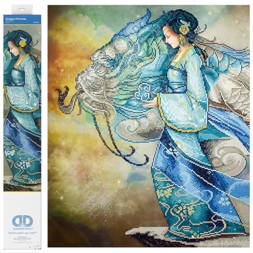 DIAMOND DOTZ Painting Kit: Advanced, DD15, Dragon Princess, 85x67cm | Full Coverage Design, Sparkling Faceted Finish, Complete Starter Set, Vibrant Wall Decor, Ready to Frame, Great Handmade Gift