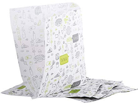 (Packung mit 100 Stück) Oldnews, Bastelpackung 170 x 170 mm Papier Party Merchandise 17 x 17 cm Sack Bags Lunch Vorratsdose