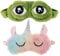 Schneespitze 2 Stück Cartoon Premium Schlafmaske,Einhorn Schlafmaske,Rainbow Unicorn Schlafmasken,Frosch Augenmaske Blackout Brille,Plüsch Schlafmaske Schlafmasken für Erwachsene, Kinder
