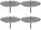4-teiliges Set Kerzenhalter Kerzenteller für Adventskranz aus Metall, Adventskerzenhalter, Kerzenstecker mit Dorn (Teller-Durchmesser: 60 mm, Silber)