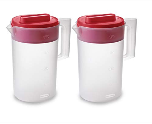 Rubbermaid 2130688 - Brocca in plastica con coperchio multifunzione Premium, trasparente