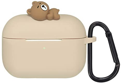 Bear Airpod Pro Hülle Cute for Women Kawaii Silikon Brown Cover for Apple Airpod Pro with Keychain