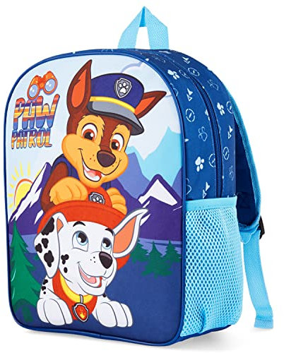 Paw Patrol Kindergartenrucksack Jungen, Niedlich und Strapazierfähig Kindergartenrucksack, Kindergarten Rucksack mit Gepolsterten Schultern und Netzseitentasche, 39 x 28 cm x 15 cm, Mehrfarbig