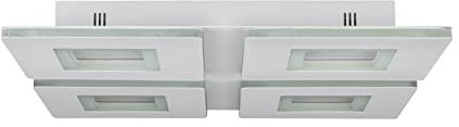 EGLO connect.z Smart Home LED Deckenleuchte Padrogiano-Z, ZigBee, App und Sprachsteuerung Alexa, Lichtfarbe einstellbar (warmweiß-kaltweiß), RGB, dimmbare Metall Deckenlampe in Weiß, 45 x 45 cm