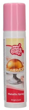 FunCakes Metallic Spray Helles Gold: Lebensmittelfarbe Spray, sprühen Sie ganz einfach eine metallische Schicht auf Torten, perfekt für die Tortendekoration100 ml