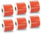 BETCKEY - 6 Große Rollen Rot Mehrzwecketiketten Kompatibel mit DYMO 99015(S0722440), 54mm x 70mm, 2400 Farbige Etiketten für LabelWriter 450, 4XL NICHT passend 550 oder 5XL