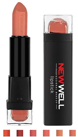 NEWWELL Lippenstift Matt, Intensive Farben, 24 Stunden Langanhaltender Matt-Effekt, Elegante Lippen, Verschiedene Farbnuancen (02)