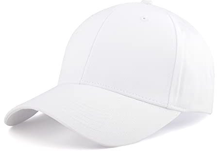 KELOYI Baseball Cap Damen S-M Basecap Herren Sommer Weiß Baseballkappe Kappe Baseballmütze Baumwolle Atmungsaktiv Outdoor Sport