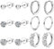 JeweBella 6 Paires Boucles D'oreilles Femme Argent 925 Boucles d'oreilles Créoles Argent Petites Boucles D'oreilles Zirconium Argent Pin 925 Hypoallergénique Clous d'oreilles Cartilage Ensemble