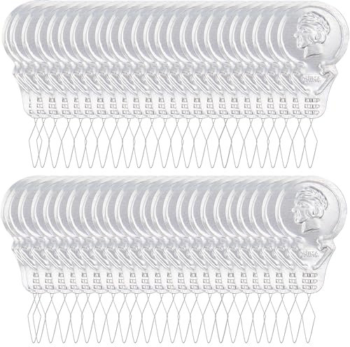 50 Piezas Enhebrador de Agujas,Enhebrador de Agujas de Coser a Mano,Enebradores Agujas Coser,Enhebrador de Aguja de Aluminio,para Coser,Punto de Cruz,Bordado (Plata)