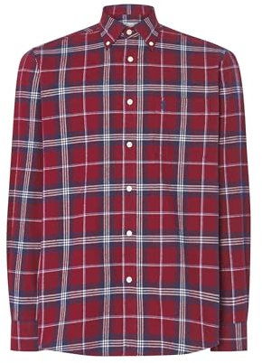 El Búho Nocturno Chemise Homme Flanelle à Carreaux Hiver Premium avec Poche, 100% Coton, Rouge 0401, XL