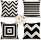 Outdoor Wetterfest Kissenbezug 45x45 cm 4er Set Schwarz Kissenbezüge Weiss Outdoor Kissen Wasserdicht Leinen Sofakissen Dekokissen für Garten Couch Terrasse Bank Stuhl Outdoor Heimdekoration Geschenke