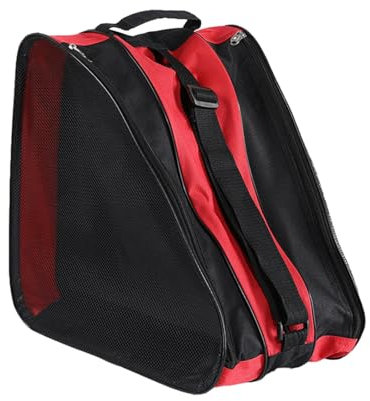 Baoblaze Unisex Rollschuhtasche, Rollerskates Bag mit Verstellbarem Schultergurt, Schlittschuhe Transporttasche, Schlittschuhe Aufbewahrungstasche, Eislauf Inliner Tasche für Kinder Erwachsene, Rot
