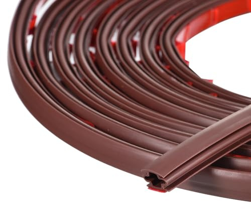 QUARKZMAN Wetterschutz Streifen Tür Dichtstreifen 3 Meter x 10mm x 6mm Selbstklebend Gummi Dichtungsband für 4-5mm Lücke zum Isolieren von Spalten an Fenstern und Türen (Braun)