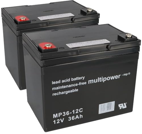 Ersatzakku für Invacare Mistral 2X Multipower 12V - 36Ah Zyklenfest AGM VRLA