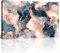 FajerminArt Grande Abstracto Marmo astratto grigio rosa oro Stampa su Tela Con Cornice Quadro Moderno Minimalista Quadri su Tela Pittura su tela soggiorno camera da letto Decorazione Murale 90x60cm