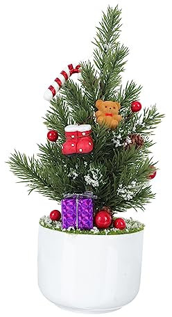 Amosfun 1pc Christmas Decoration Christmas Party Decoration Christmas Bottle Brush Trees Christmas Fake Tree Christmas Tree Figurines Decor for Home Plant Plastic White Ornaments