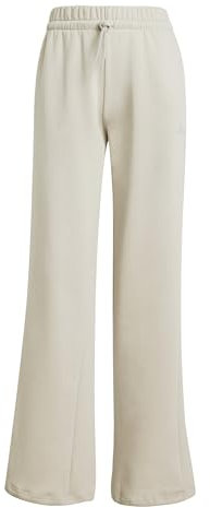 adidas Women's Essentials SMALL Logo Feel Cozy Open Hem Pants, Wonder Alumina/White, S