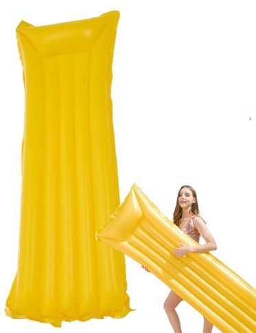 Lit flottant – Radeau flottant gonflable pour piscine | Lit flottant pliable léger pour bain de soleil, piscine lounge, radeau flottant pour piscine extérieure, plage, 175 x 45 cm