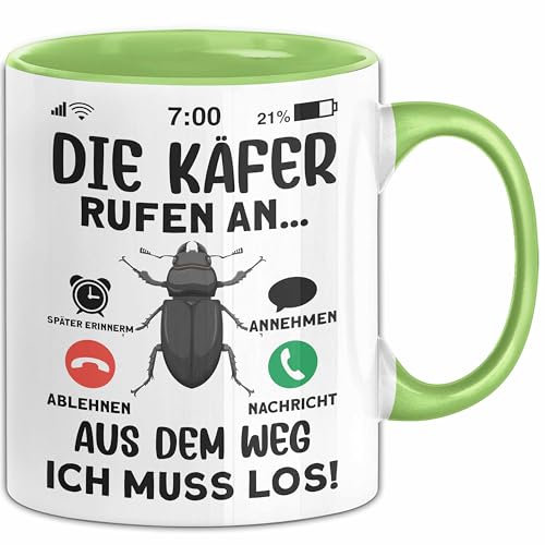Käfer Liebhaber Tasse Geschenk Die Käfer Rufen An Geschenkidee Becher (Grün)