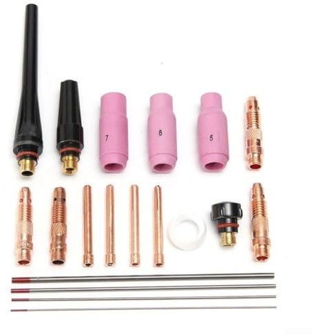 Komplettes Set mit WIG-Schweißbrenner-Zubehör, Cup-Linse Wolframelektrode, WP17/18/26, 19-teilig,
