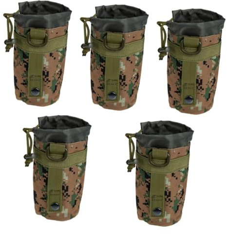 Sosoport 5pcs Mountaineering Insulated Pouch Water Kettle Bag Sports Water Bottle Holder